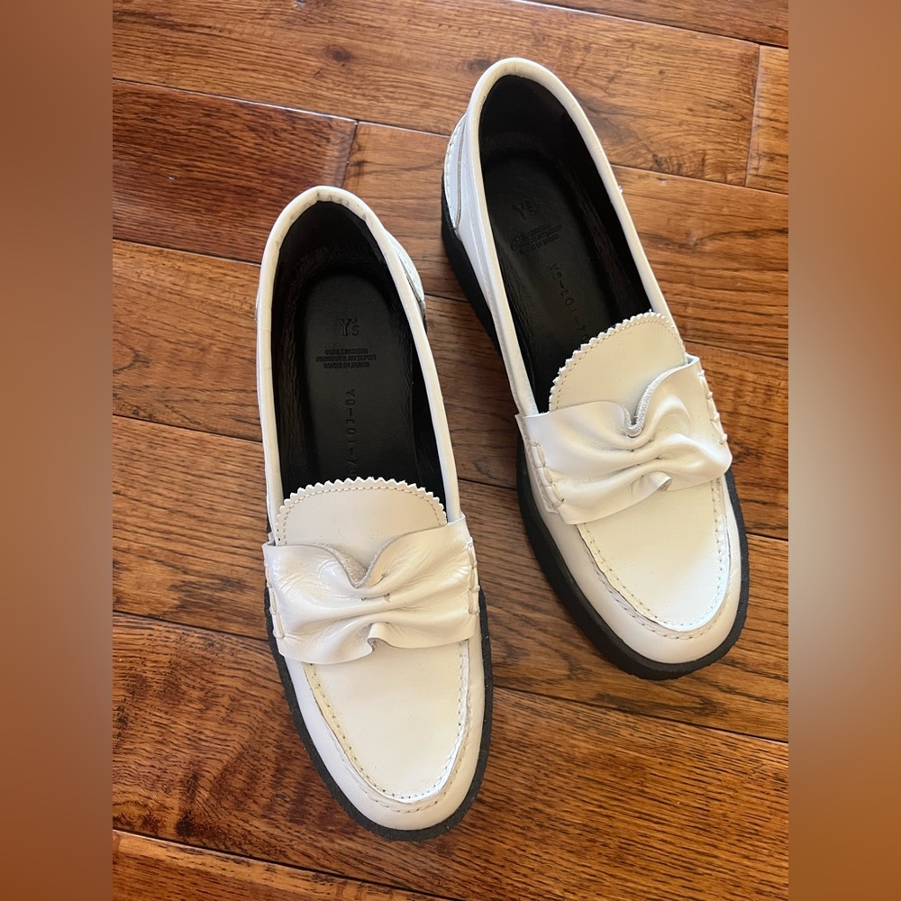 Yohji Yamamoto Loafers Soft Glass Thick Sole White Black Size 7 (2 Japanese)